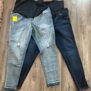Lot of 2 time and true size large skinny maternity jeans, new with tags